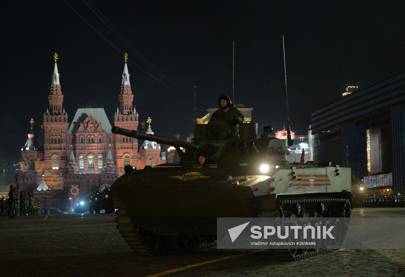 Moscow. Rehearsal for parade marking 70th anniversary of victory in the Great Patriotic War