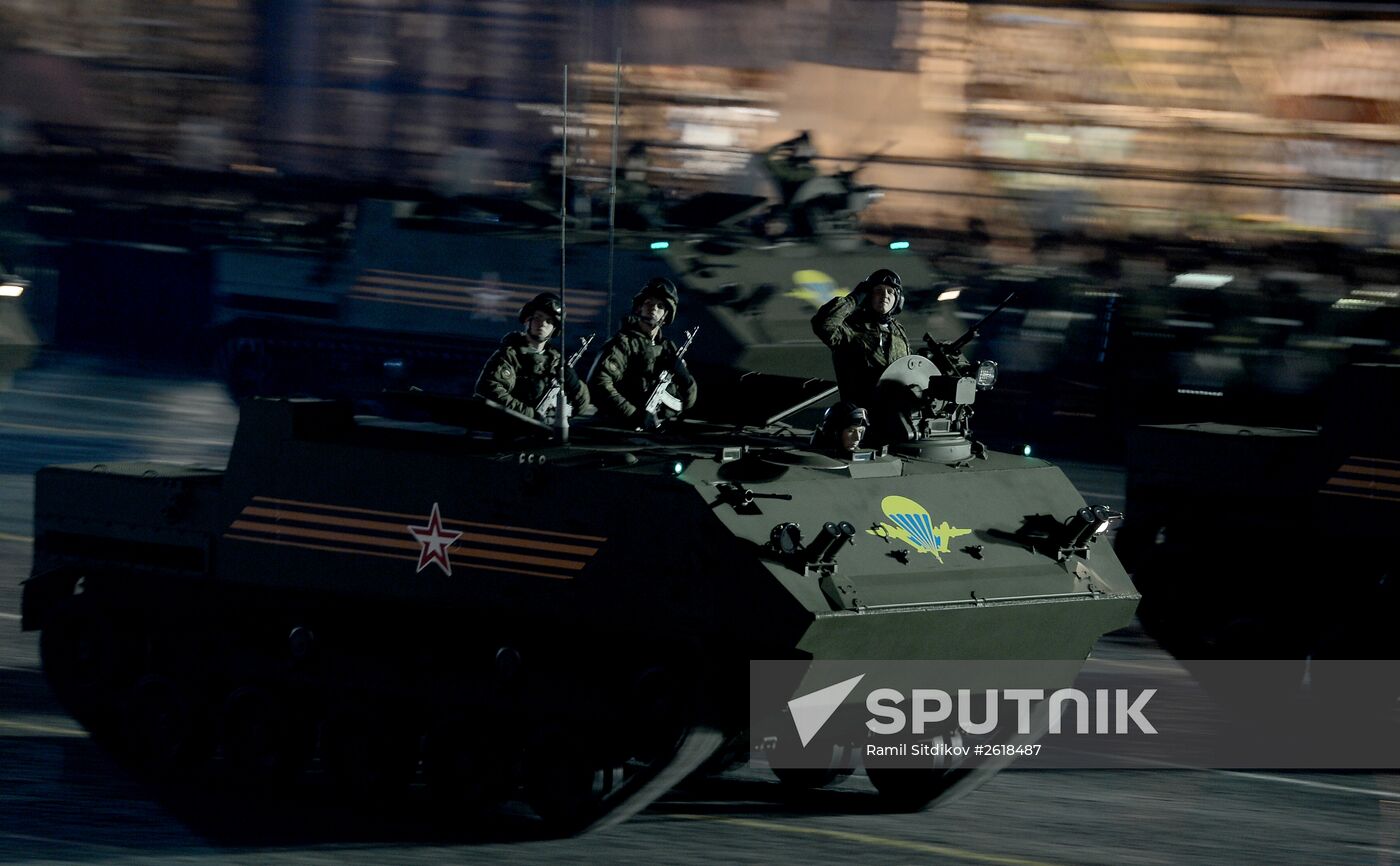 Moscow. Rehearsal for parade marking 70th anniversary of victory in the Great Patriotic War