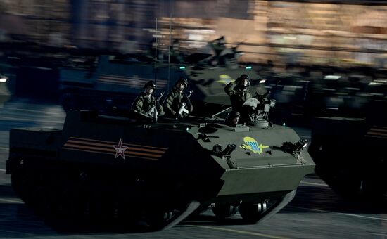 Moscow. Rehearsal for parade marking 70th anniversary of victory in the Great Patriotic War