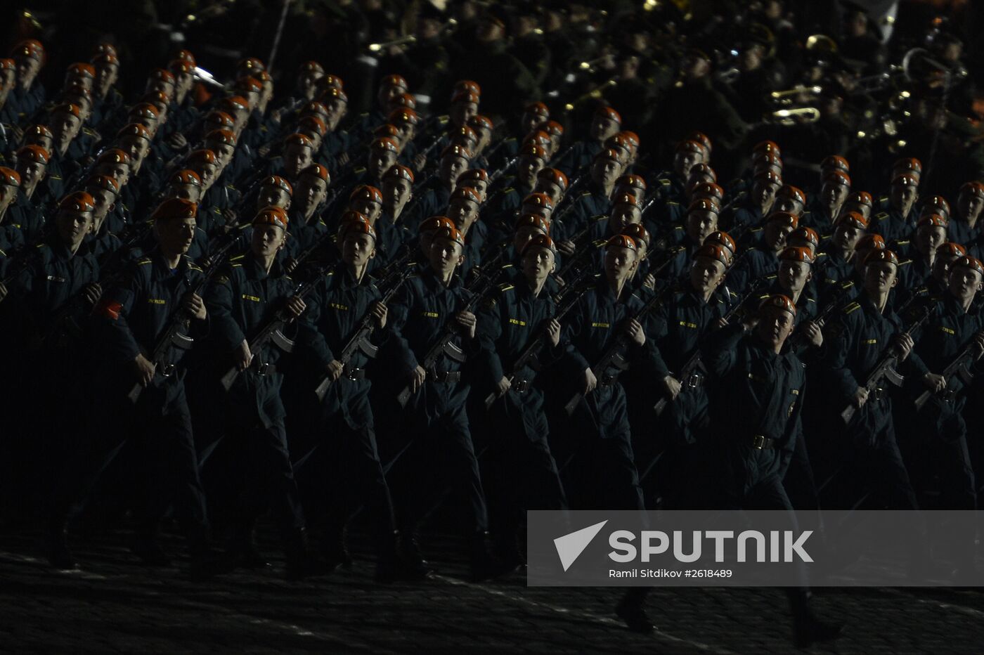 Moscow. Rehearsal for parade marking 70th anniversary of victory in the Great Patriotic War
