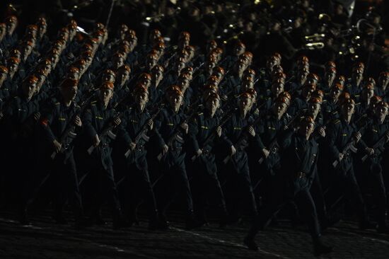 Moscow. Rehearsal for parade marking 70th anniversary of victory in the Great Patriotic War
