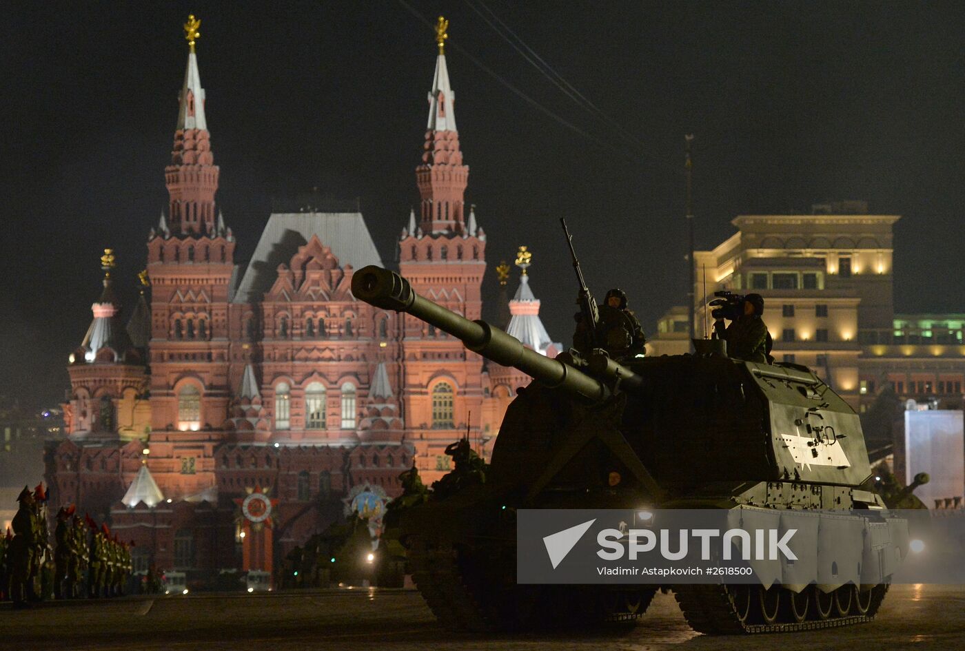 Moscow. Rehearsal for parade marking 70th anniversary of victory in the Great Patriotic War