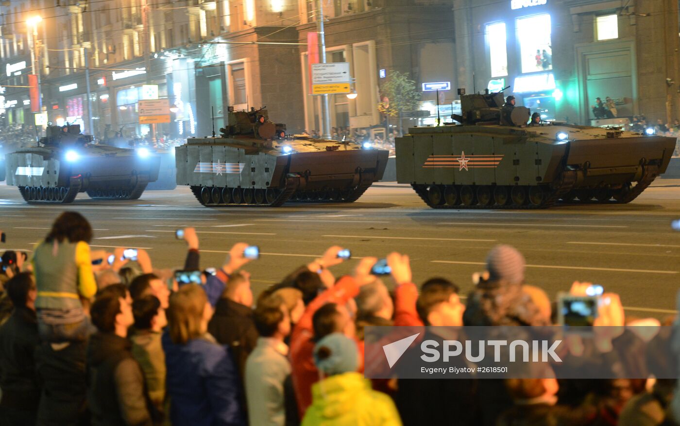Moscow. Rehearsal for parade marking 70th anniversary of victory in the Great Patriotic War