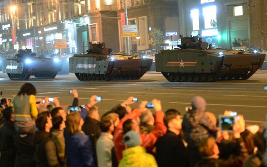 Moscow. Rehearsal for parade marking 70th anniversary of victory in the Great Patriotic War