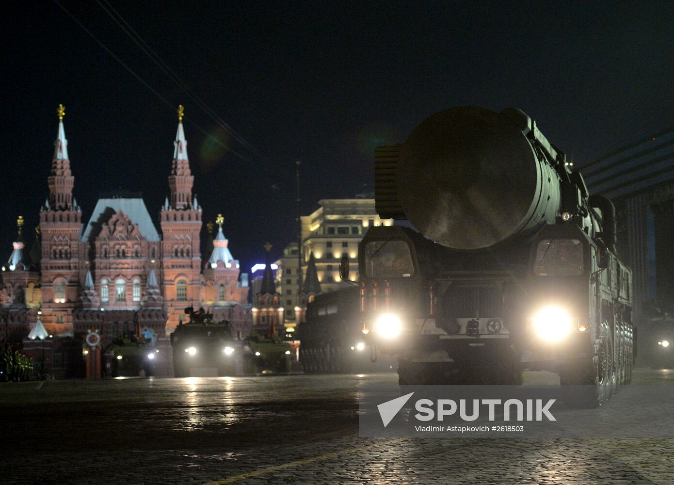 Moscow. Rehearsal for parade marking 70th anniversary of victory in the Great Patriotic War