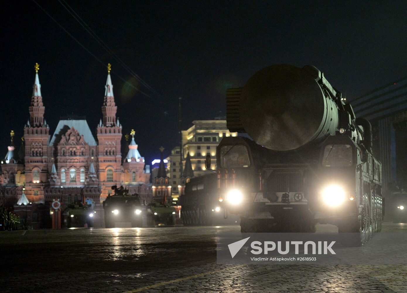 Moscow. Rehearsal for parade marking 70th anniversary of victory in the Great Patriotic War