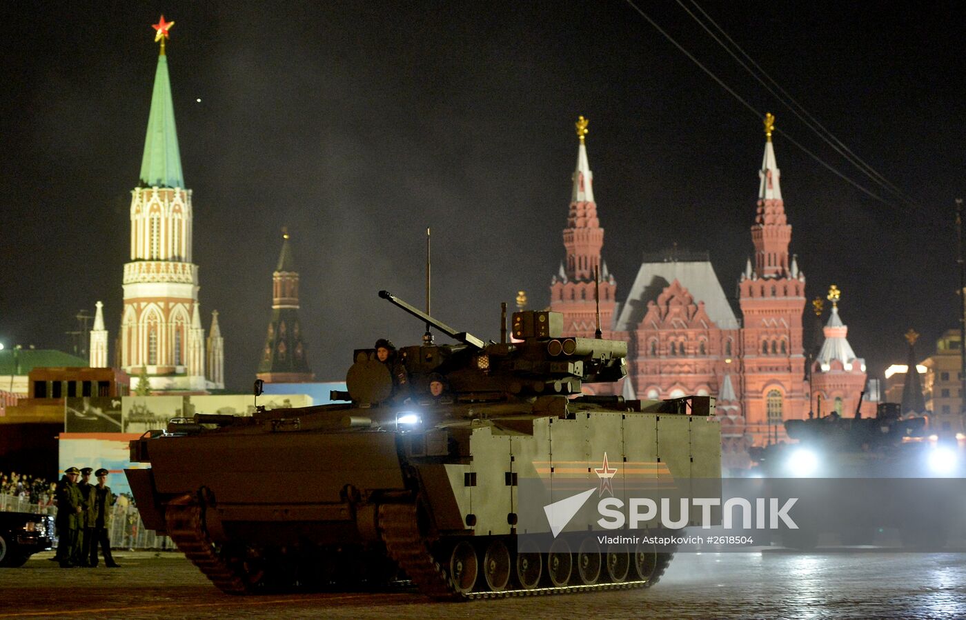 Moscow. Rehearsal for parade marking 70th anniversary of victory in the Great Patriotic War