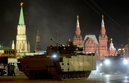 Moscow. Rehearsal for parade marking 70th anniversary of victory in the Great Patriotic War