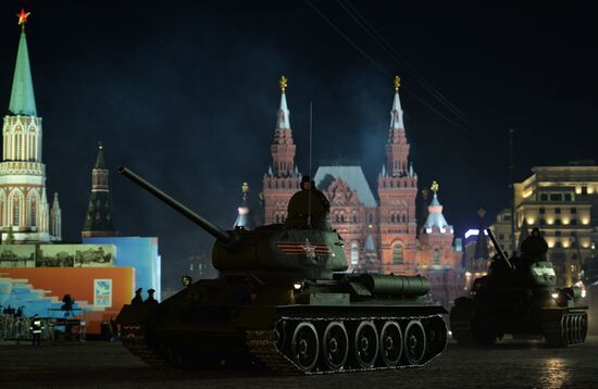 Moscow. Rehearsal for parade marking 70th anniversary of victory in the Great Patriotic War
