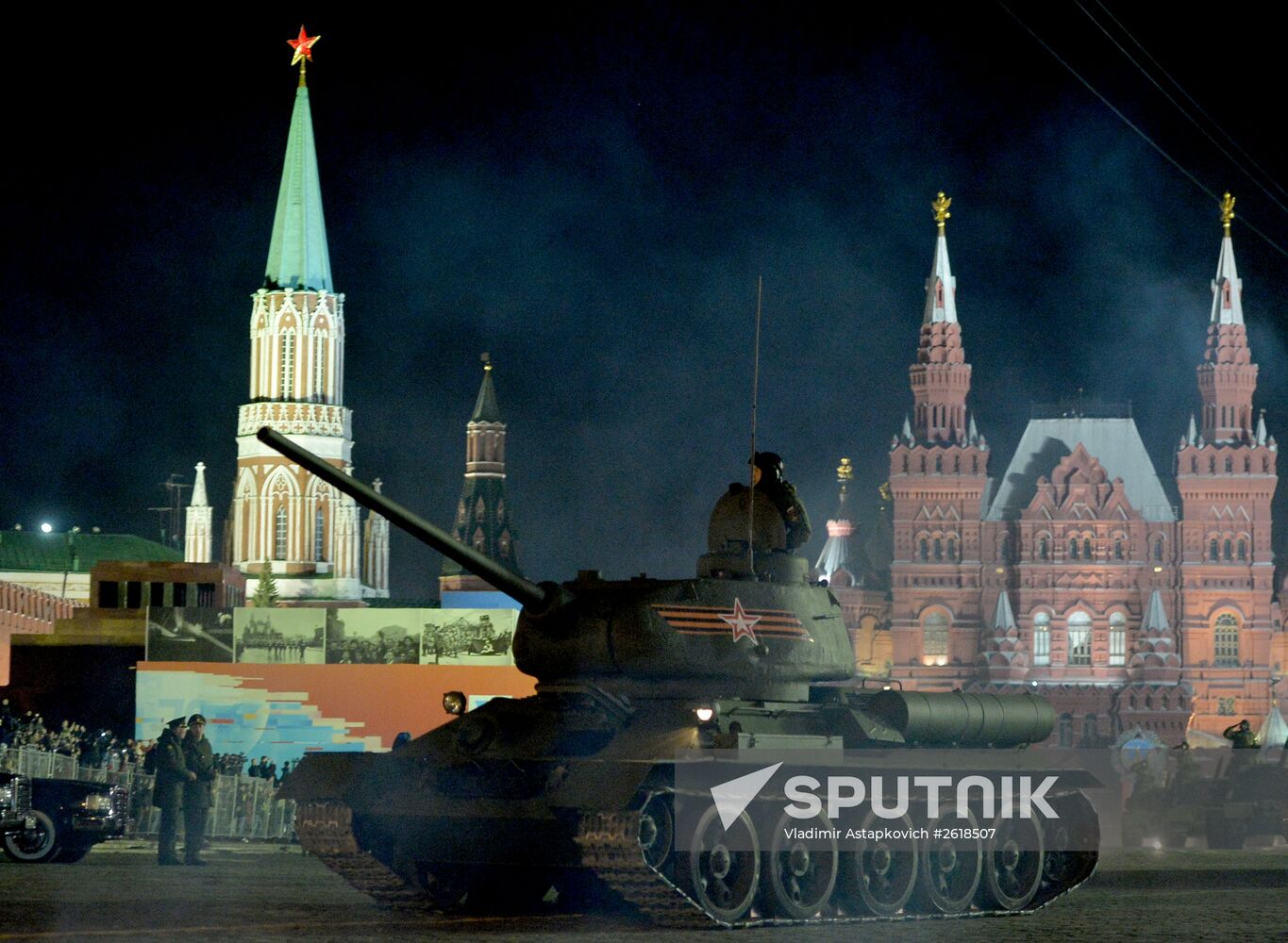 Moscow. Rehearsal for parade marking 70th anniversary of victory in the Great Patriotic War