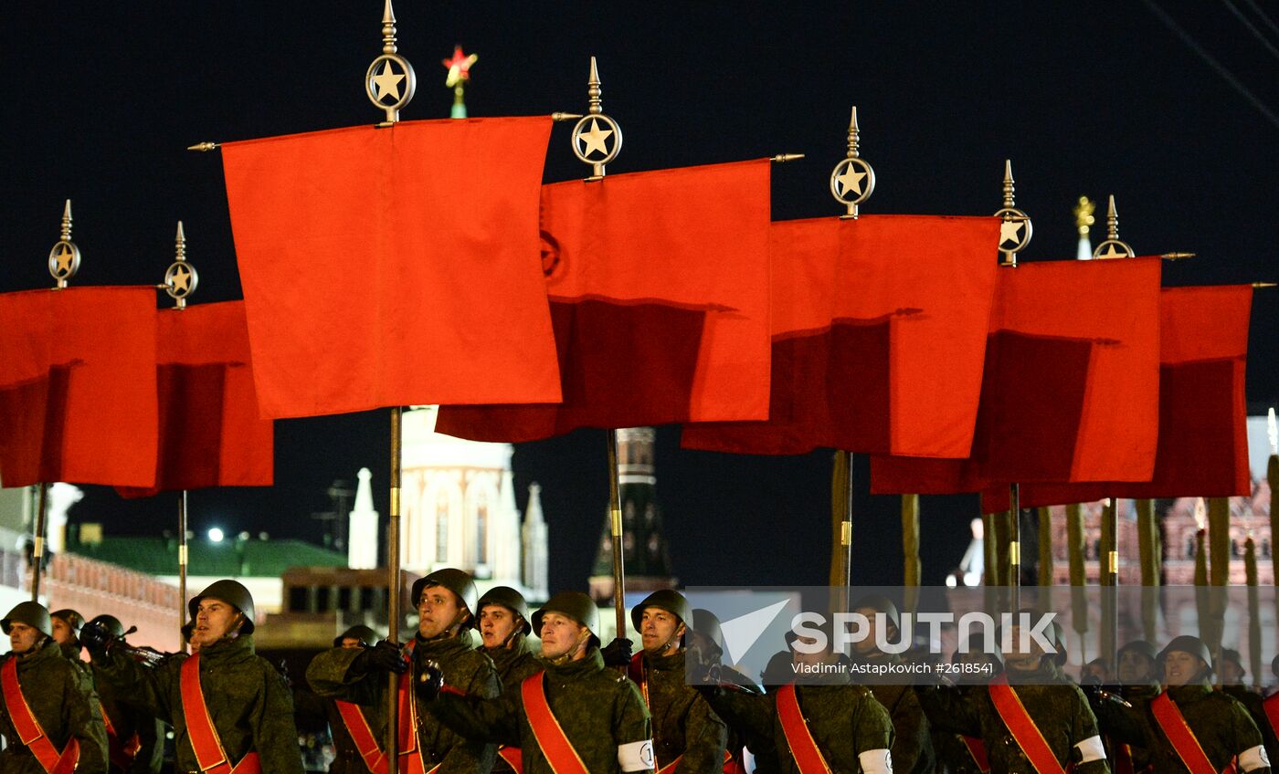 Moscow. Rehearsal for parade marking 70th anniversary of victory in the Great Patriotic War