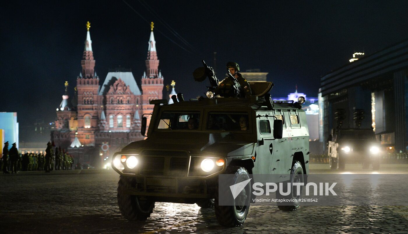 Moscow. Rehearsal for parade marking 70th anniversary of victory in the Great Patriotic War
