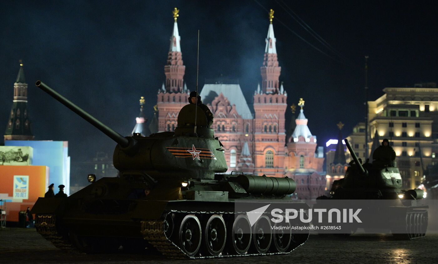 Moscow. Rehearsal for parade marking 70th anniversary of victory in the Great Patriotic War