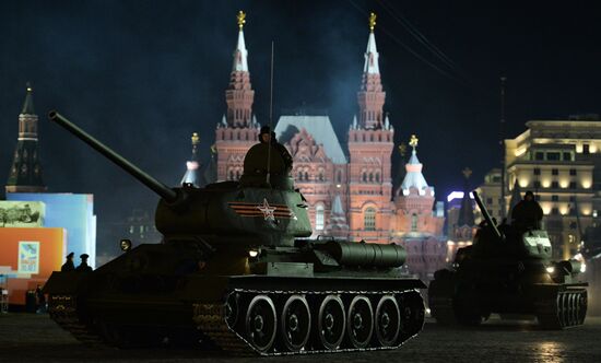 Moscow. Rehearsal for parade marking 70th anniversary of victory in the Great Patriotic War