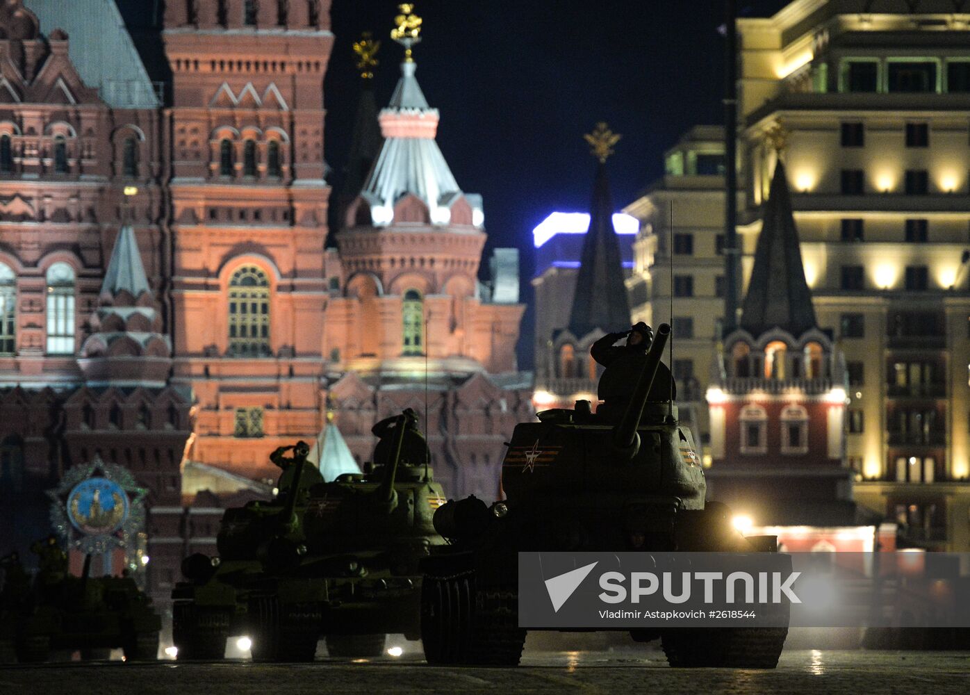 Moscow. Rehearsal for parade marking 70th anniversary of victory in the Great Patriotic War