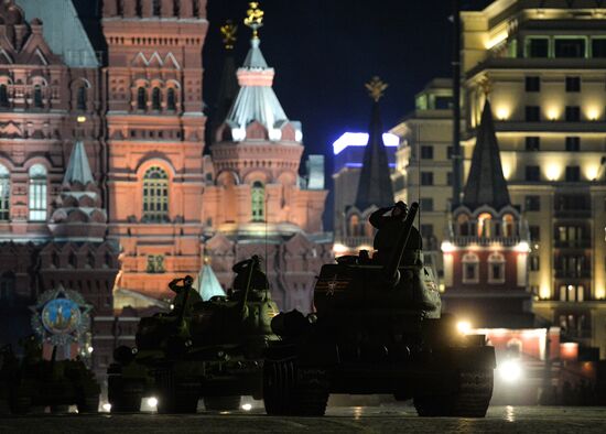 Moscow. Rehearsal for parade marking 70th anniversary of victory in the Great Patriotic War