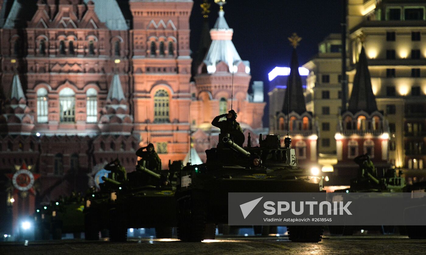 Moscow. Rehearsal for parade marking 70th anniversary of victory in the Great Patriotic War
