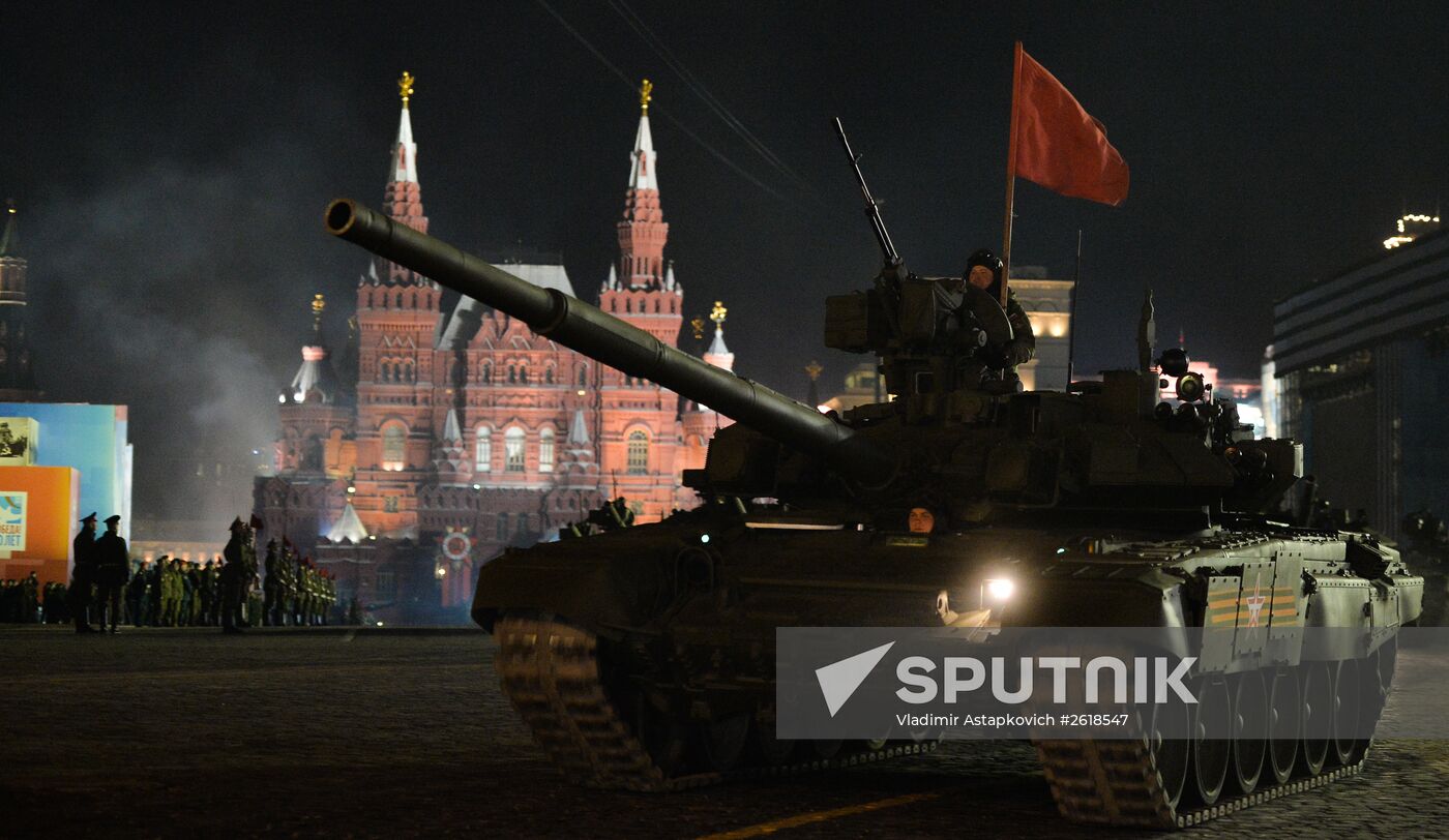 Moscow. Rehearsal for parade marking 70th anniversary of victory in the Great Patriotic War