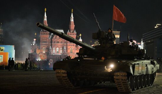 Moscow. Rehearsal for parade marking 70th anniversary of victory in the Great Patriotic War
