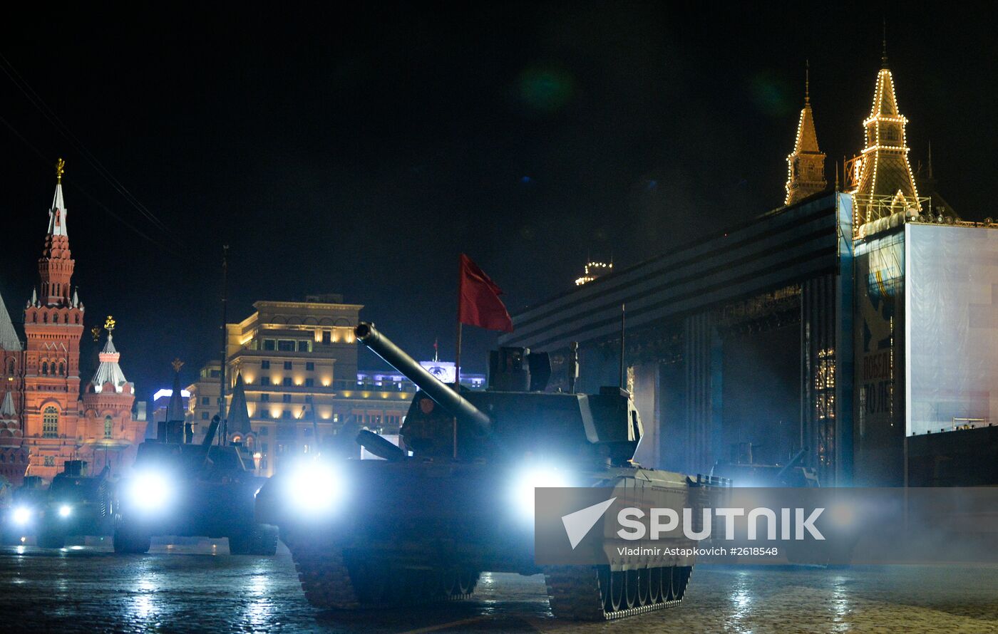 Moscow. Rehearsal for parade marking 70th anniversary of victory in the Great Patriotic War