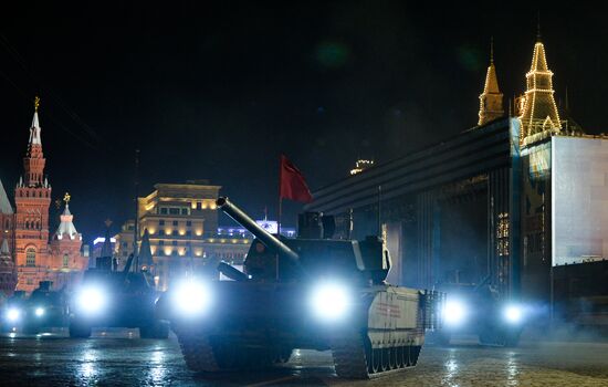 Moscow. Rehearsal for parade marking 70th anniversary of victory in the Great Patriotic War