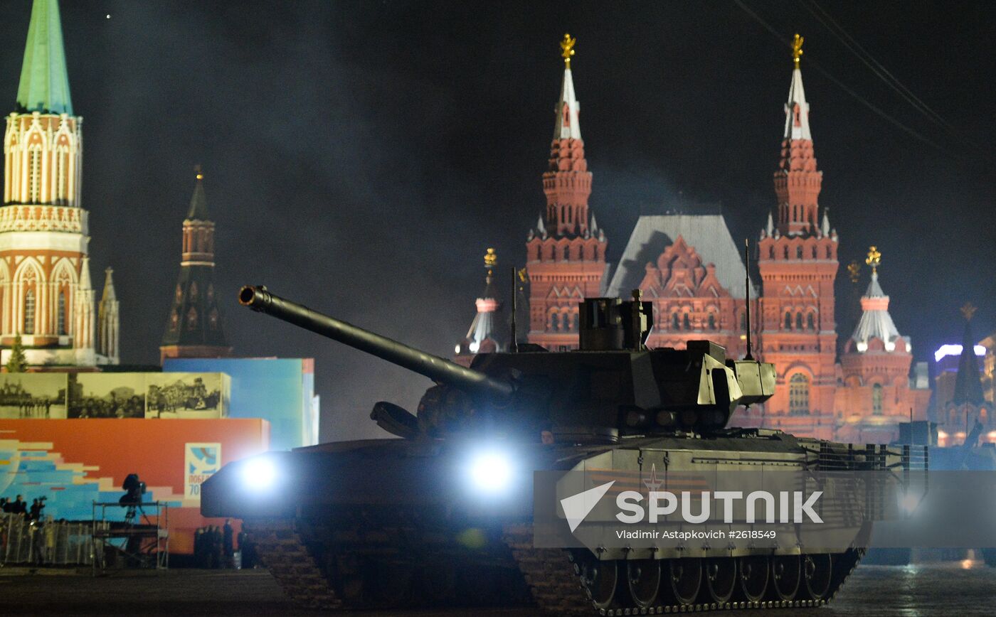 Moscow. Rehearsal for parade marking 70th anniversary of victory in the Great Patriotic War