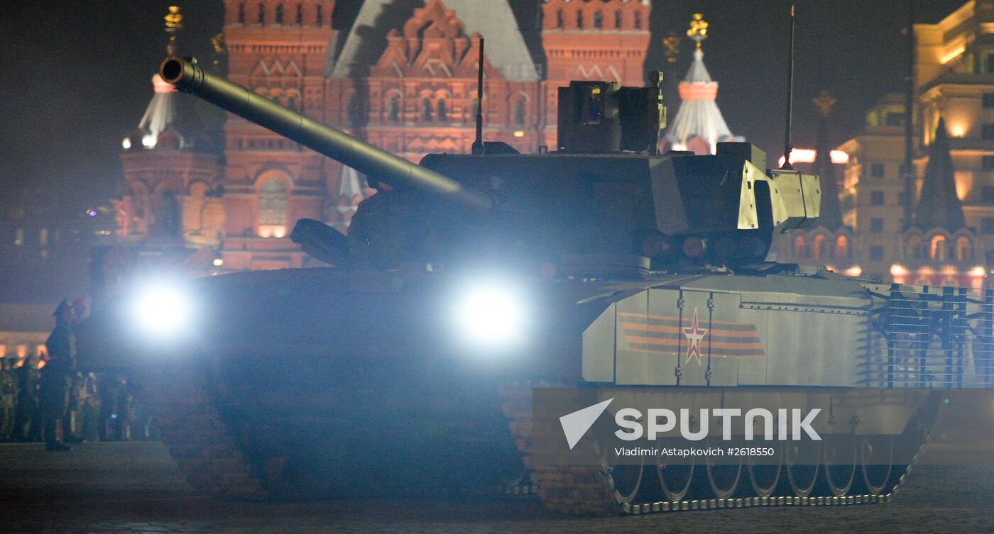 Moscow. Rehearsal for parade marking 70th anniversary of victory in the Great Patriotic War