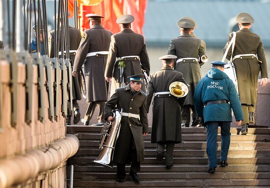 Moscow. Rehearsal for parade marking 70th anniversary of victory in the Great Patriotic War