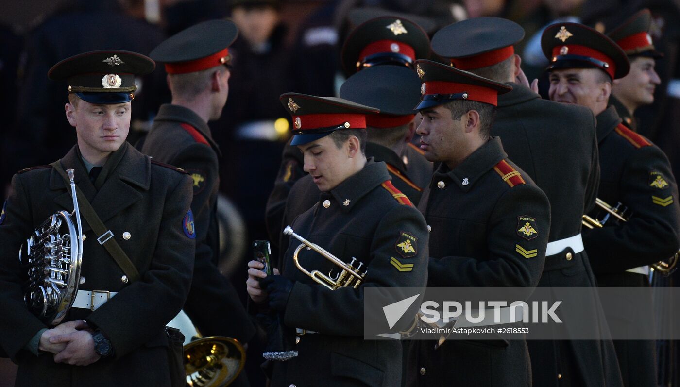 Moscow. Rehearsal for parade marking 70th anniversary of victory in the Great Patriotic War