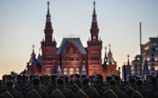 Moscow. Rehearsal for parade marking 70th anniversary of victory in the Great Patriotic War
