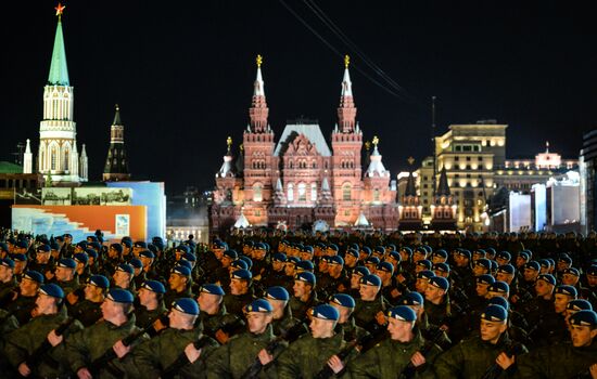 Moscow. Rehearsal for parade marking 70th anniversary of victory in the Great Patriotic War