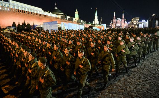 Moscow. Rehearsal for parade marking 70th anniversary of victory in the Great Patriotic War