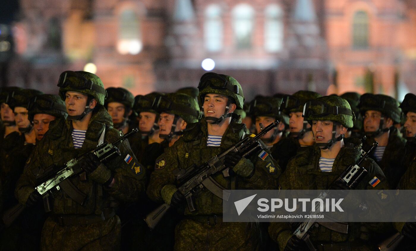 Moscow. Rehearsal for parade marking 70th anniversary of victory in the Great Patriotic War