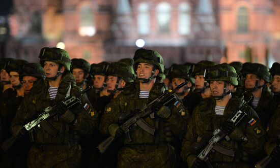 Moscow. Rehearsal for parade marking 70th anniversary of victory in the Great Patriotic War