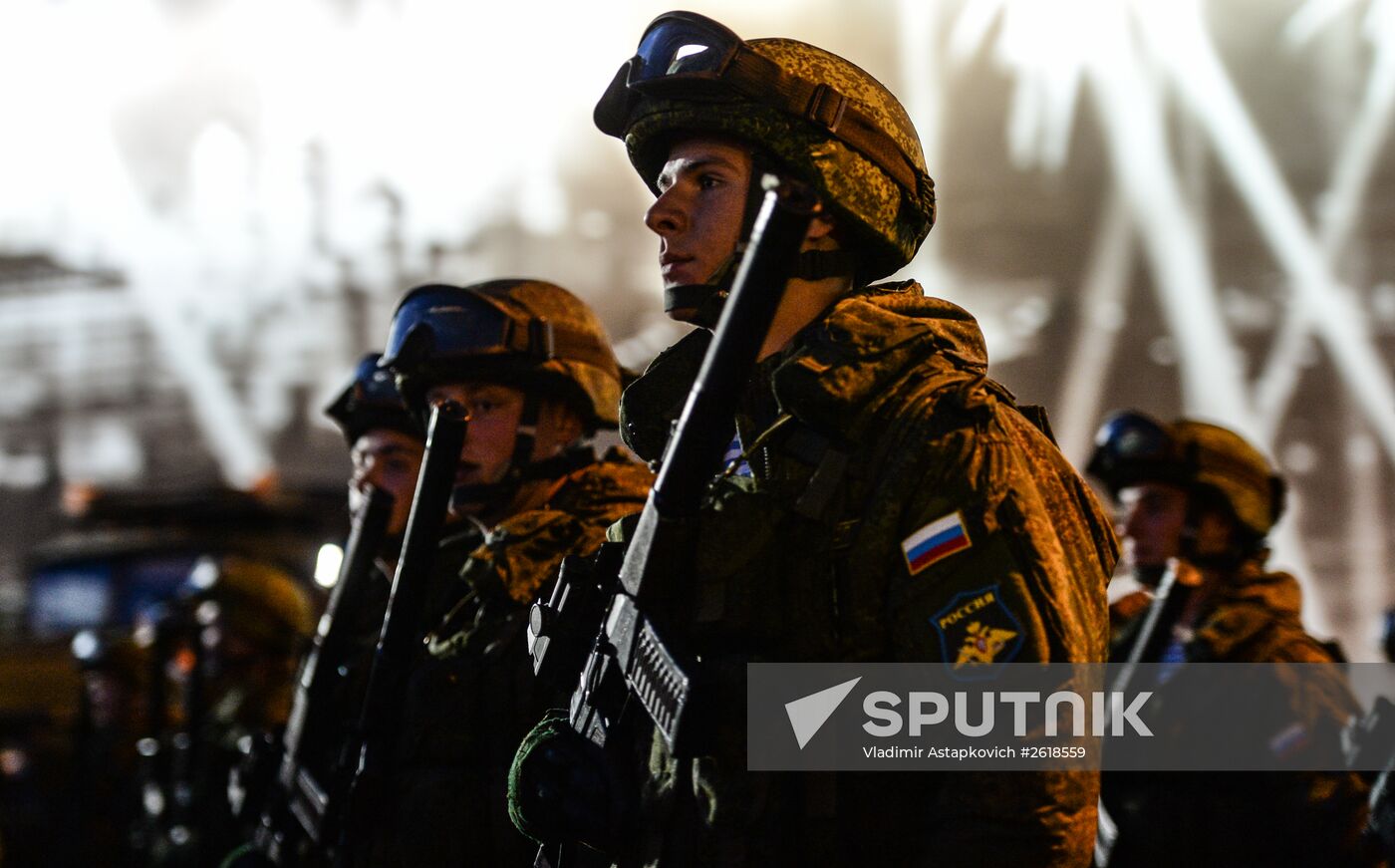 Moscow. Rehearsal for parade marking 70th anniversary of victory in the Great Patriotic War