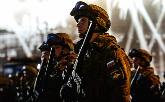 Moscow. Rehearsal for parade marking 70th anniversary of victory in the Great Patriotic War