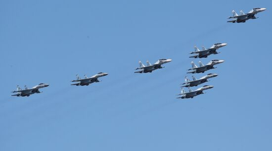 Rehearsal of military parade to mark 70 anniversary of Victory in 1941-1945 Great Patriotic War