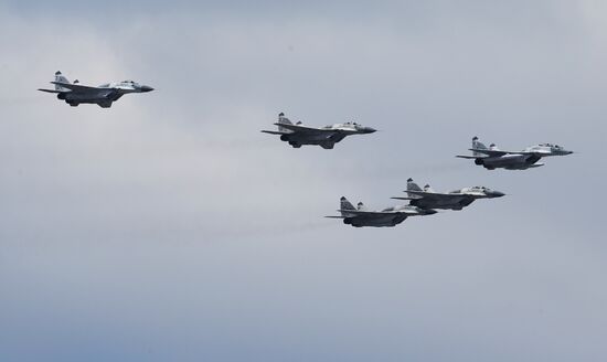 Rehearsal of military parade to mark 70 anniversary of Victory in 1941-1945 Great Patriotic War