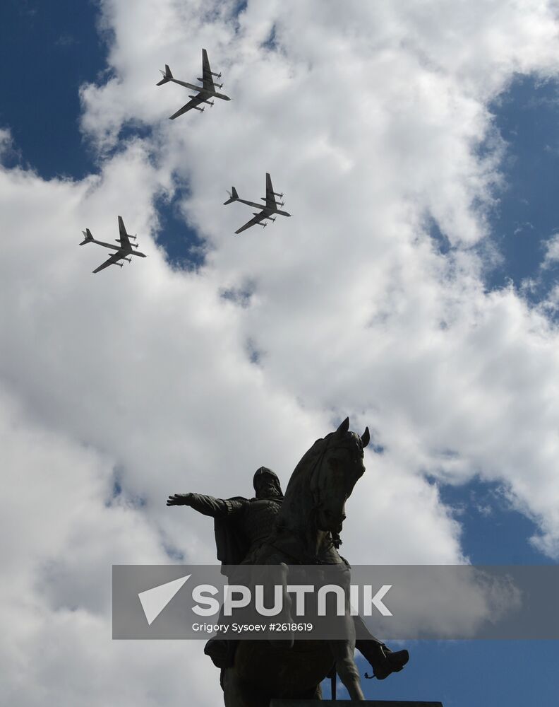 Rehearsal of aerial part of Victory military parade in Moscow