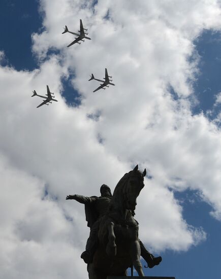 Rehearsal of aerial part of Victory military parade in Moscow