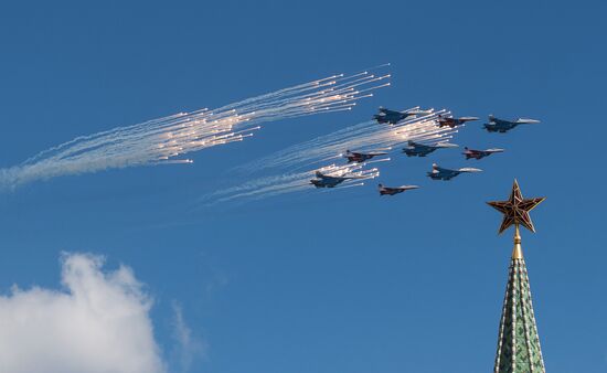 Rehearsal of aeriel part of Victory military parade