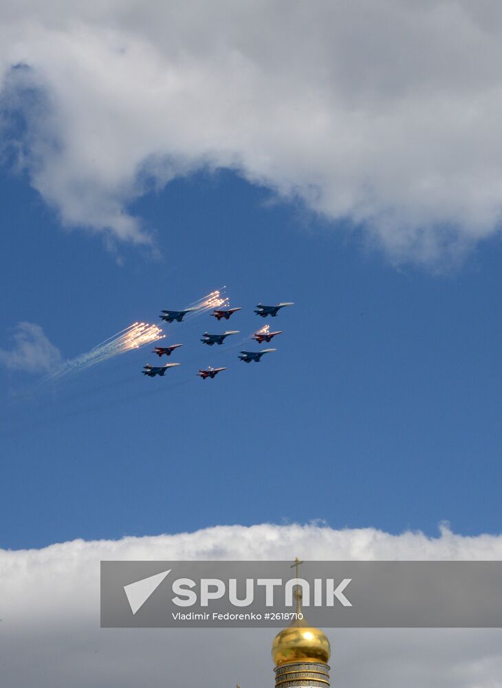 Rehearsal of military parade to mark 70th anniversary of Victory in 1941-1945 Great Patriotic War