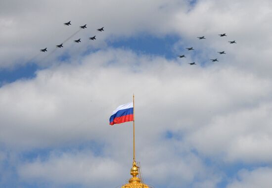 Rehearsal of military parade to mark 70th anniversary of Victory in 1941-1945 Great Patriotic War