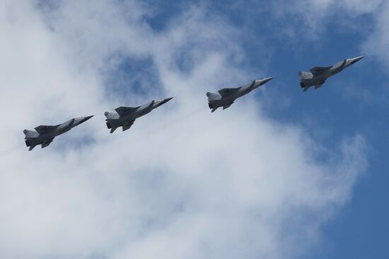 Rehearsal of military parade to mark 70th anniversary of Victory in 1941-1945 Great Patriotic War