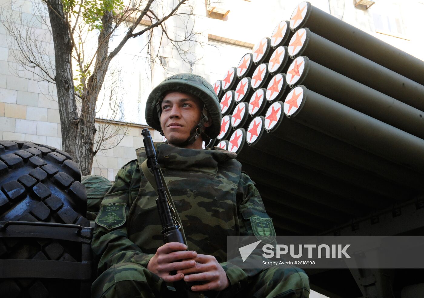 Victory Day parade rehearsal in Donetsk