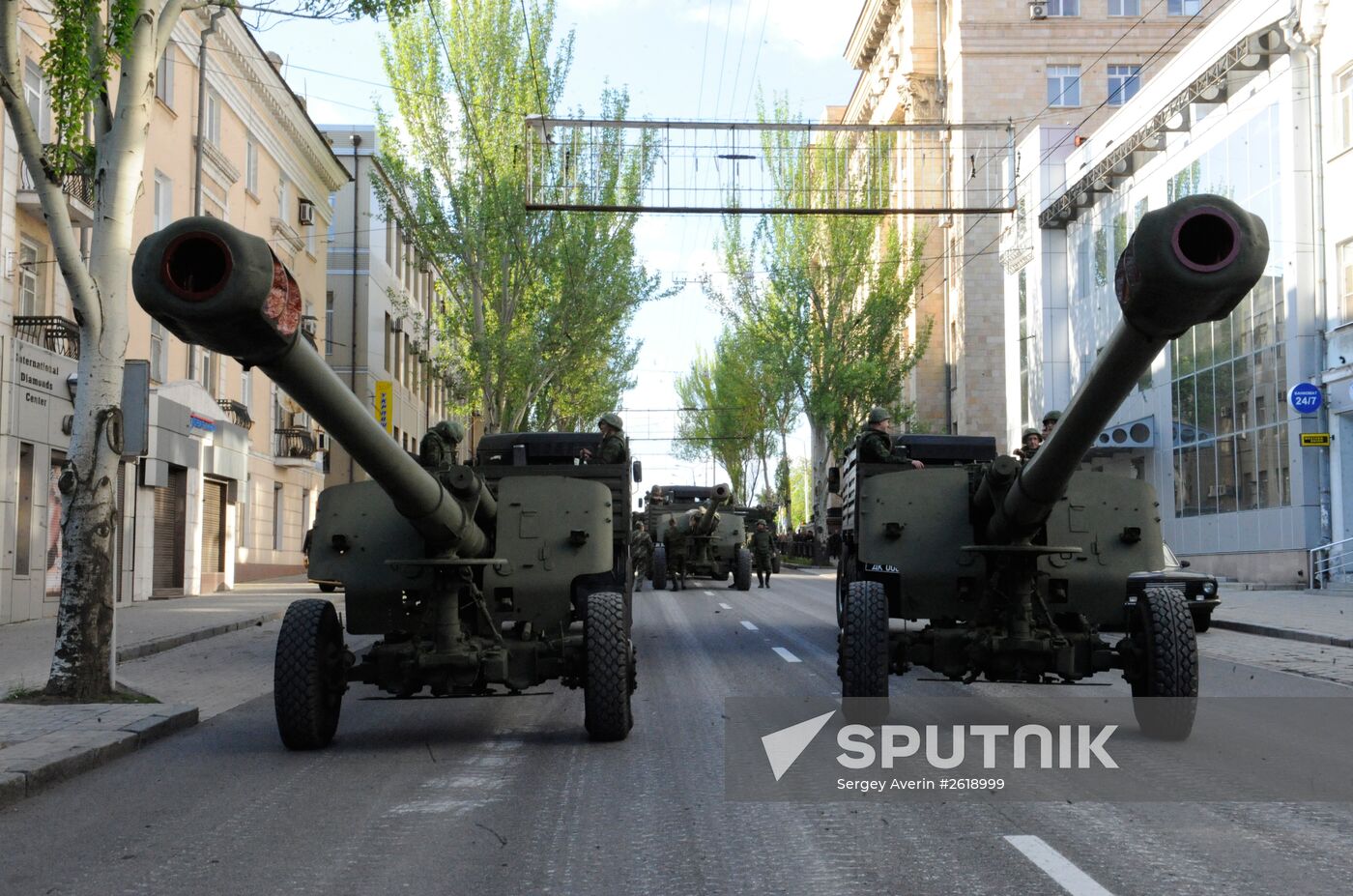 Victory Day parade rehearsal in Donetsk