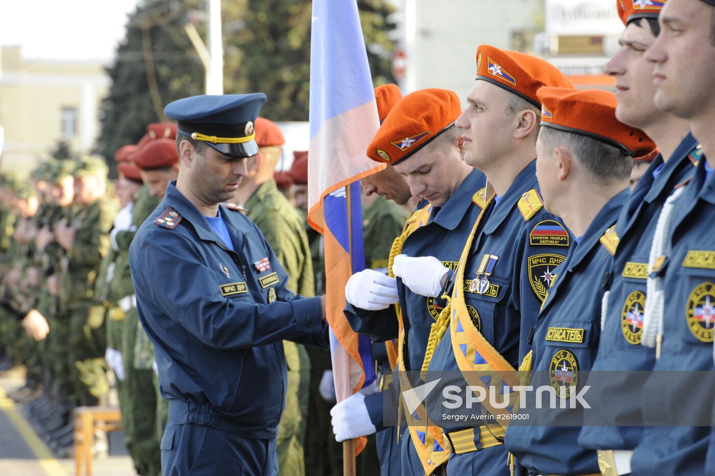 Victory Day parade rehearsal in Donetsk