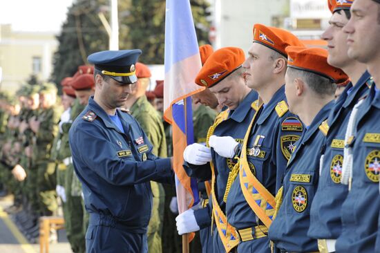 Victory Day parade rehearsal in Donetsk