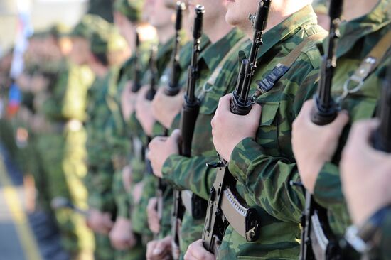 Victory Day parade rehearsal in Donetsk