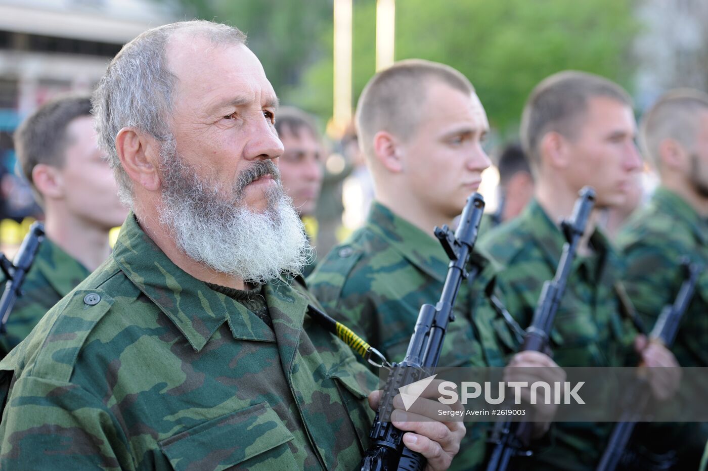 Victory Day parade rehearsal in Donetsk